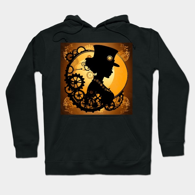 Steampunk woman silhouette Hoodie by Spaceboyishere